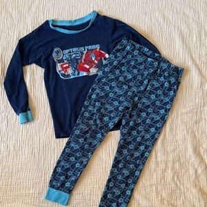 Transformers Optimus Prime Kids Pajama Set - Navy and Light Blue